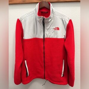 The North Face Polartec Full Zip Fleece Jacket Red Gray Men’s L